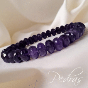 Pulseira Ametista achatada facetada