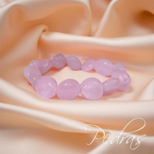 Pulseira grão Quartzo rosa