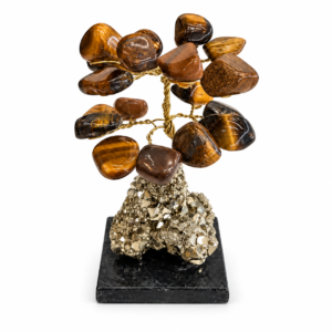 Arbre en Œil-de-Tigre sur Base de Pyrite