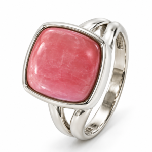 Bague en Opale Rose — Forme Carrée