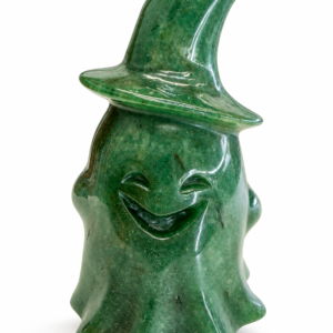 Fantôme en Quartz Vert avec Chapeau de Sorcière