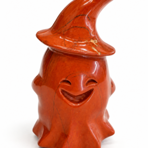 Fantôme en Jaspe Rouge avec Chapeau de Sorcière