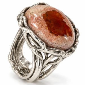 Bague en Opale de Feu sur Matrice