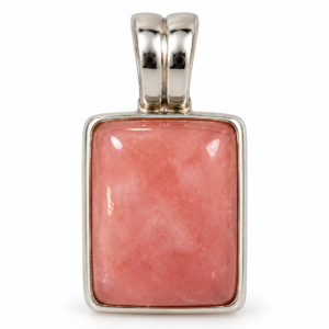 Pendente de Opala Rosa — Formato Retangular