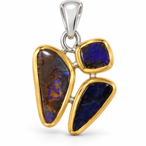 Pendentif en Opale Bleue et Violette